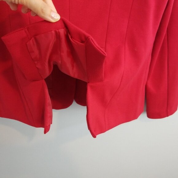 Notations Ponte Red One Button Blazer Petite Mediu - Picture 7 of 10